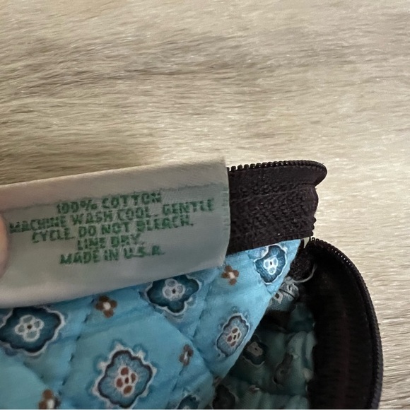 Vintage VERA BRADLEY Java Blue 2006 Medium Zip Cosmetic Case Purple Paisley Y2K - Picture 9 of 11